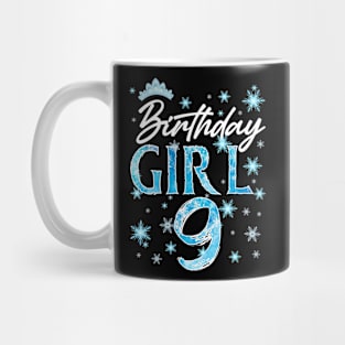 Winter Onederland 9th Birthday Girl Snowflake B-day Gift For Girls Kids Toddlers Mug